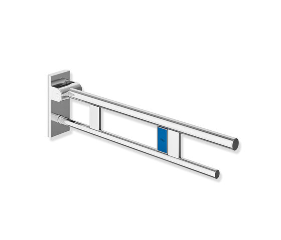 Hinged support rail Duo 850 mm projection chrome | 900.50.12440 | Grab rails | HEWI