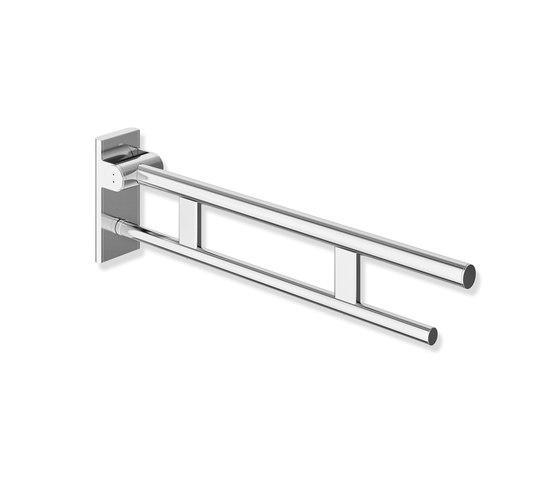 Mobile hinged support rail Duo 750 mm projection chrome | 900.50.40340 | Grab rails | HEWI