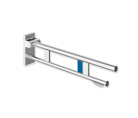 Mobile hinged support rail Duo 750 mm projection chrome | 900.50.41540 | Grab rails | HEWI