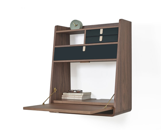 Wall secretary desk Gaston walnut 80cm | Desks | Hartô