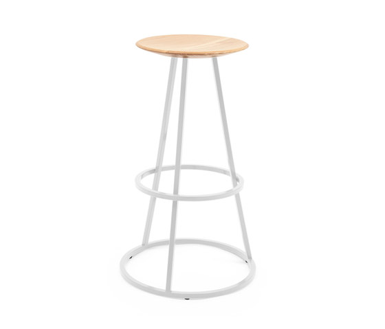 Gustave Grand  | Bar stool oak H77, light grey | Bar stools | Hartô