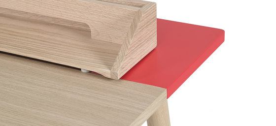 Desk Honore oak, strawberry red | Desks | Hartô