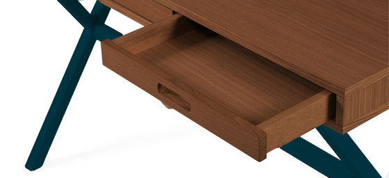 Hyppolite | Secretary desk in walnut, petrol blue | Desks | Hartô