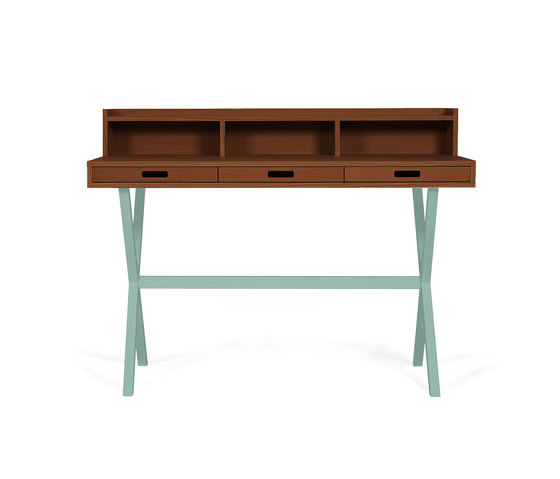 Secretary desk Hyppolite in walnut, celadon green | Desks | Hartô