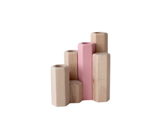 Candle holders Jacques, pink dragee | Candlesticks / Candleholder | Hartô