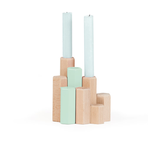 Candle holders Jacques, pastel green | Candlesticks / Candleholder | Hartô