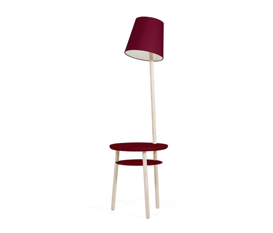 Table lamp Josette with painted table, bordeaux | Tavolini alti | Hartô