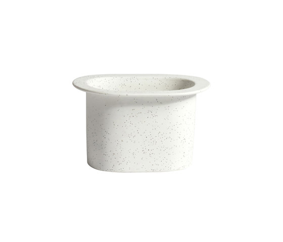 Vase Louison modele 1, ovale rebord blanc mouchete | Vases | Hartô