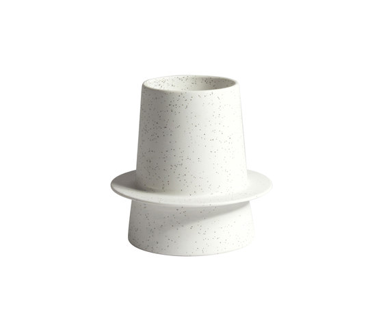 Vase Louison modele 2, conique anneau blanc mouchete | Vases | Hartô