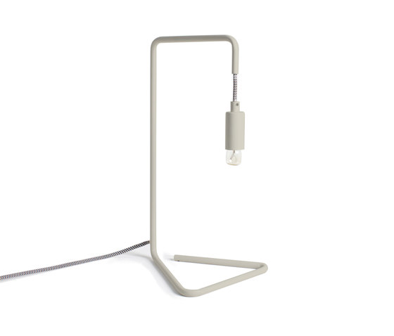 Office table lamp Mariette, taupe color with black and white wire | Tischleuchten | Hartô
