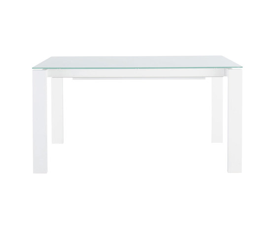 Bianco | Dining Table Top White Lacquered Glass + 1 White Lacquered Aluminium Extension | Dining tables | Ligne Roset