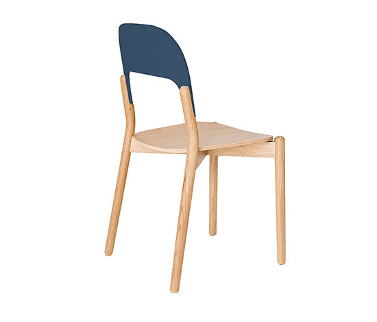 Chair Paula, natural oak and grey blue backrest | Chairs | Hartô