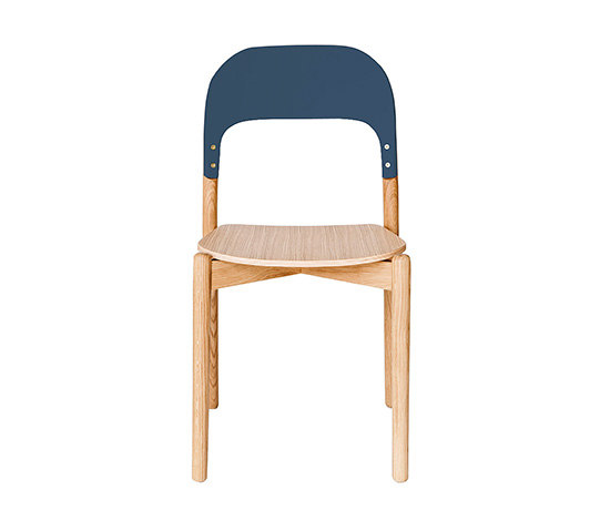 Chair Paula, natural oak and grey blue backrest | Stühle | Hartô
