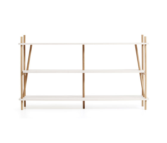 Bookcase Simone 160cm, white | Shelving | Hartô