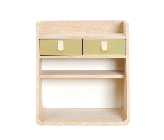 Suzon | Wall mounted storage, brushed brass | Regale | Hartô