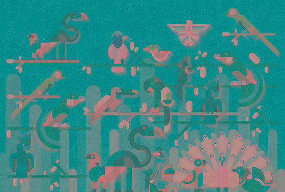 Walls By Patel | Tapete | Digitaldruck Flamingo 2 | Wandbeläge / Tapeten | Architects Paper