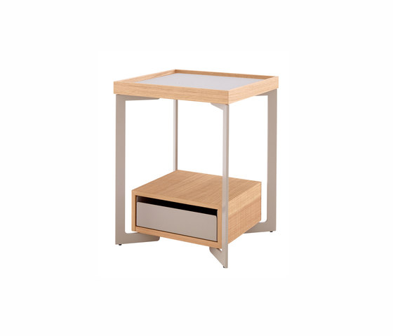 Estampe | Bedside Table Natural-Finish Sawn Oak | Side tables | Ligne Roset
