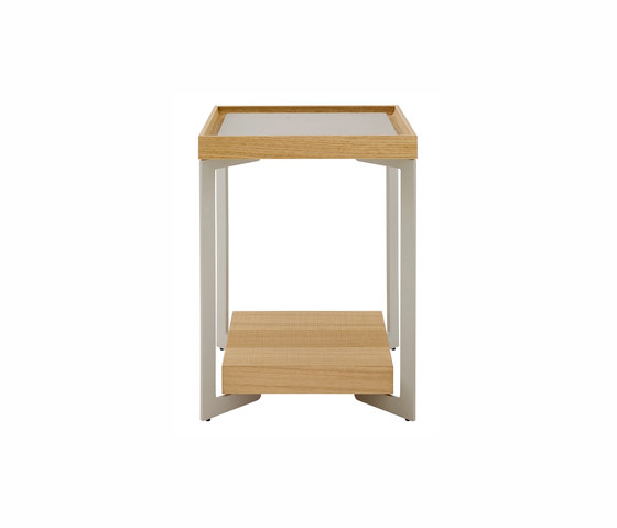 Estampe | Sofa End Table Natural-Finish Sawn Oak / Argile Lacquer | Side tables | Ligne Roset