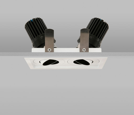 Square Double Trim 50+ White Narrow 2700K | Recessed ceiling lights | John Cullen Lighting