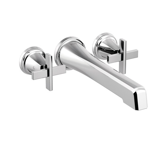 Two Handle Wall Mount Tub Filler with Cross Handles | Bath taps | Brizo