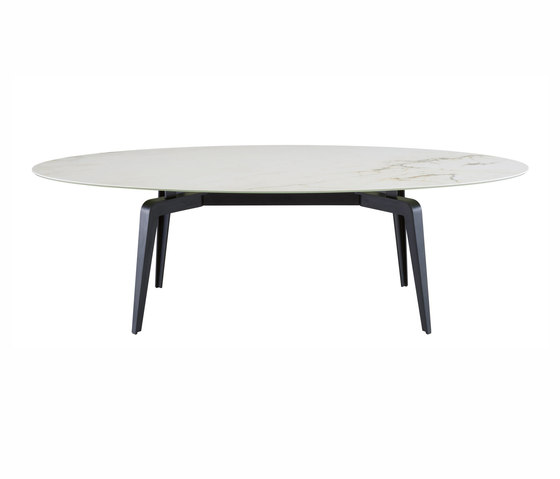 Odessa | Oval Dinig Table Black Lacquered Base | Dining tables | Ligne Roset