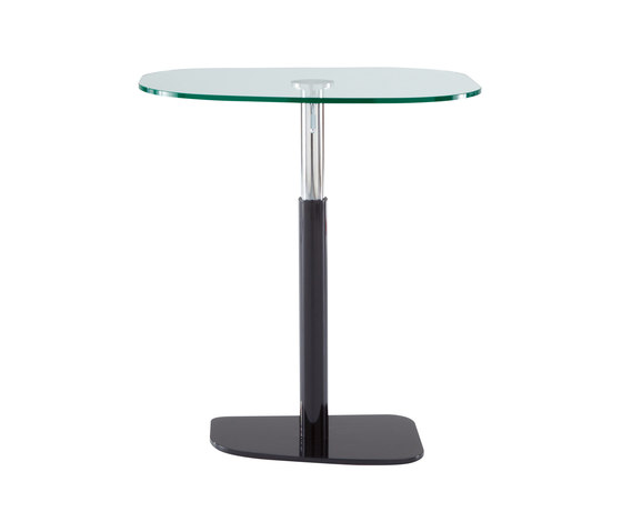 Piazza | Table Black Lacquered Base Clear Glass Top | Dining tables | Ligne Roset