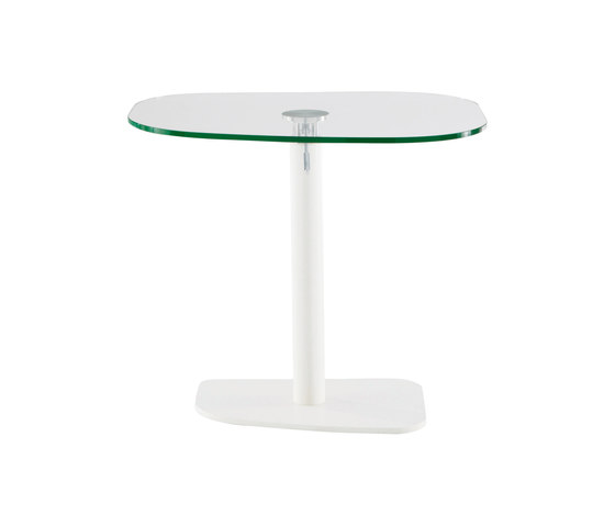Piazza | Table White Lacquered Base Clear Glass Top | Dining tables | Ligne Roset