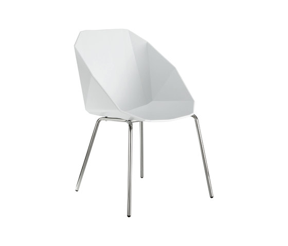 Rocher | Stuhl / Armlehnenstuhl Weiss Gestell Hochglanzverchromt | Stühle | Ligne Roset