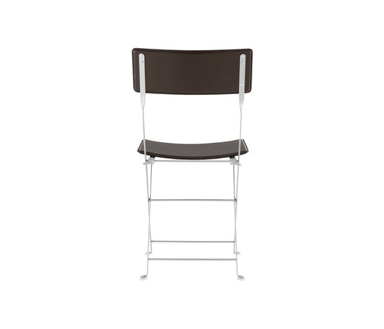 Sellier | Folding Chair - Aluminium Lacquered Frame Black (73) Pigmented Undressed Hide From Stock | Chairs | Ligne Roset