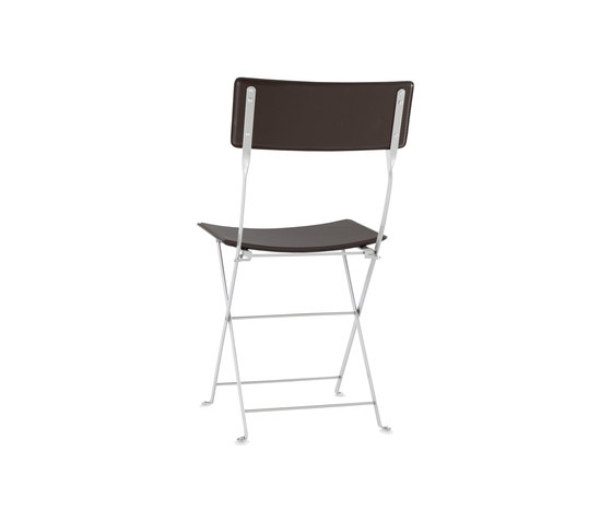 Sellier | Folding Chair - Aluminium Lacquered Frame Black (73) Pigmented Undressed Hide From Stock | Chairs | Ligne Roset