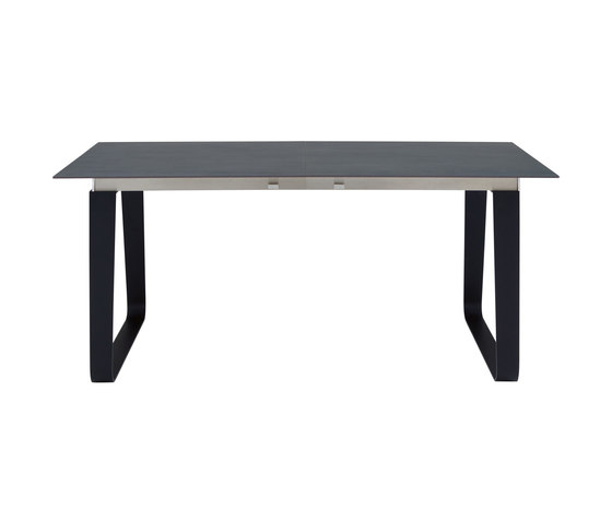 Vilna | Dining Table With Integral Extension Black Lacquered Base by Ligne Roset | Dining tables