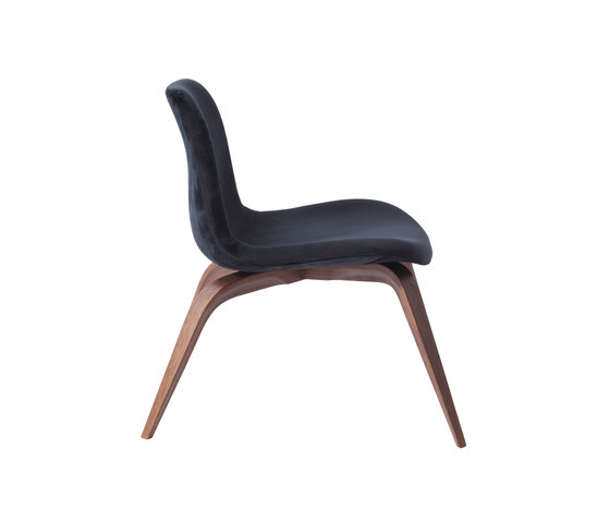 Goose Lounge Chair, Dark Stained / Velvet: Midnight Blue | Armchairs | NORR11