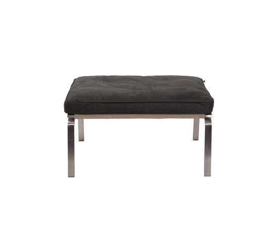 Man Lounge Ottoman: Vintage Leather Anthracite 21003 | Pouf | NORR11