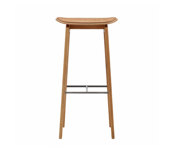 NY11 Bar Chair, Natural - Vintage Leather Camel, High 75 cm | Barhocker | NORR11
