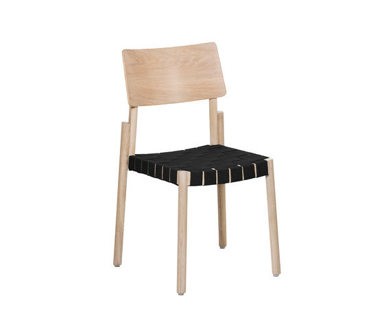 Flex chair Ash Blonde, black webbing seat | Sillas | Hans K
