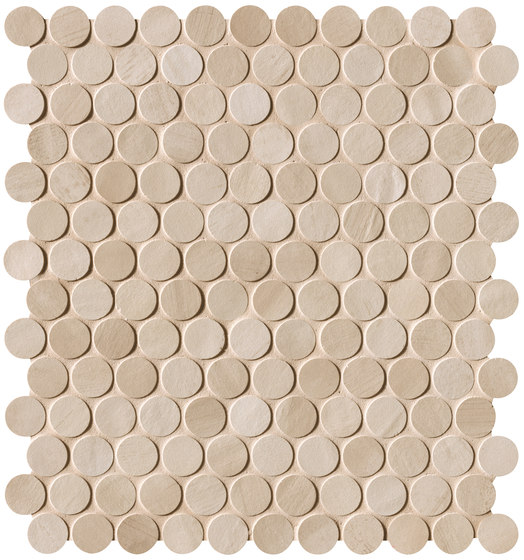 Brickell Beige Round Mosaico Matt | Ceramic mosaics | Fap Ceramiche