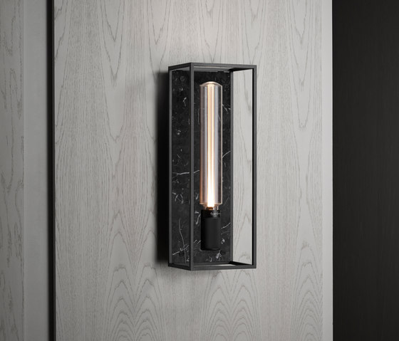 Caged Wall 1.0 Large | Satin Black Marble | Buster Bulb Tube | Wall lights | Buster + Punch