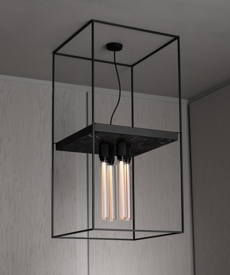 Caged Ceiling 4.0 | Satin Black Marble | Buster Bulb Tube | Lampade plafoniere | Buster + Punch