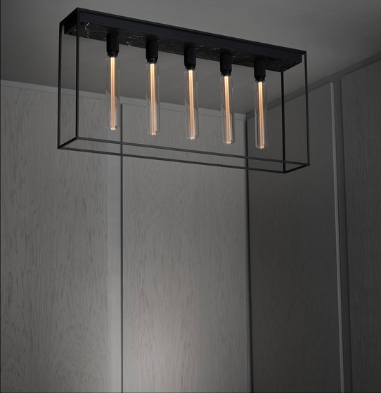 Caged Ceiling 5.0 | Satin Black Marble | Buster Bulb Tube | Lampade plafoniere | Buster + Punch