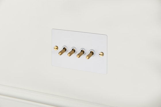 Toggle Switches | 4G White | Brass | Toggle switches | Buster + Punch