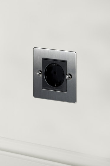 Electricity Euro Socket | 1G Steel | EURO sockets | Buster + Punch