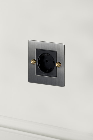 Electricity Euro Socket | 1G Steel | EURO sockets | Buster + Punch