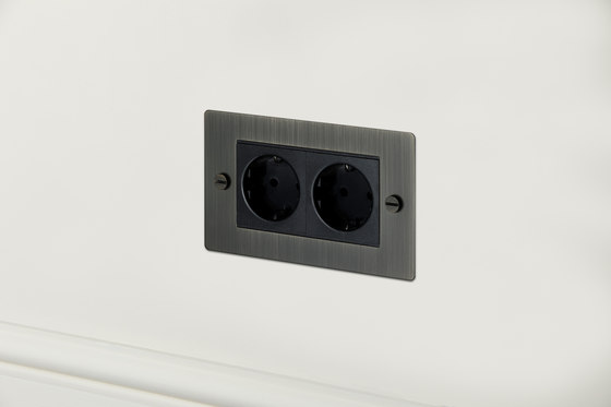 Electricity Euro Socket | 2G Smoked Bronze | EURO sockets | Buster + Punch