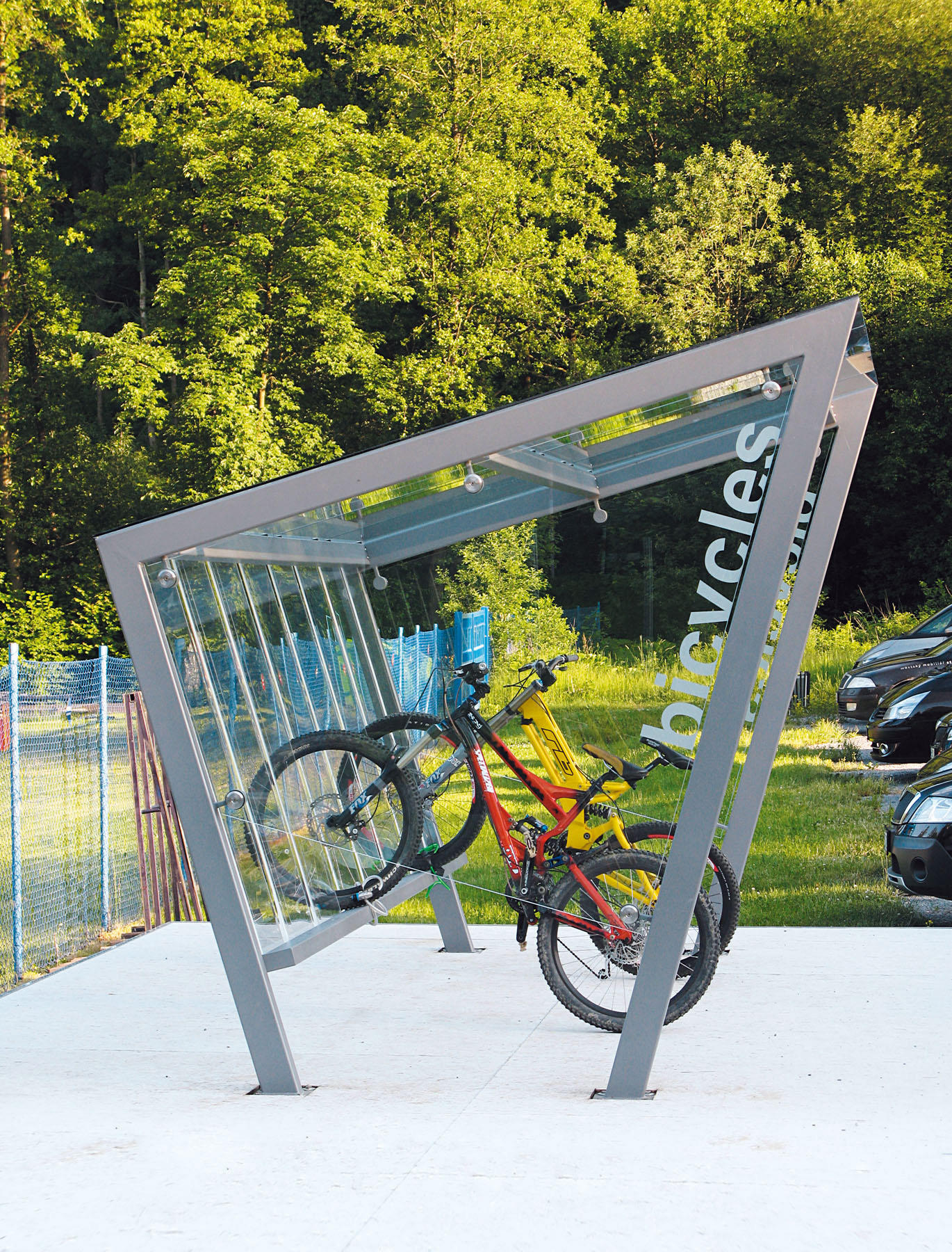 sheltered bike rack