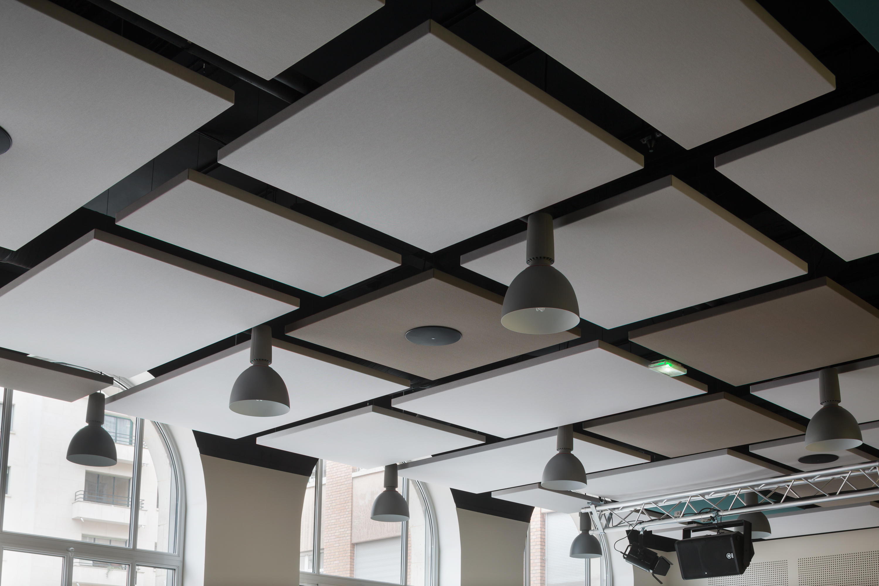 Stereo Acoustic Panels Suspended