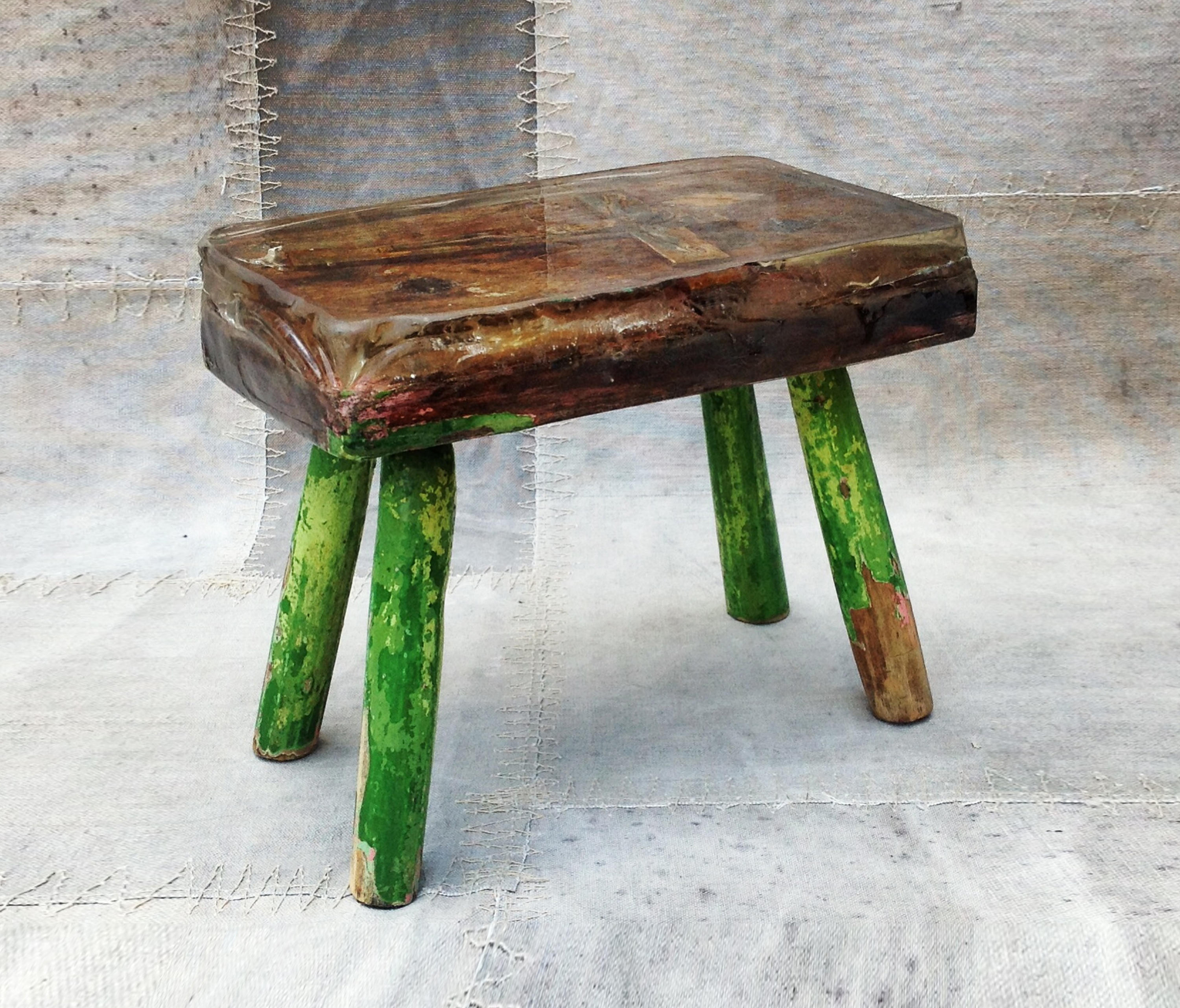 Vintage milking stools with bespoke resin top Architonic