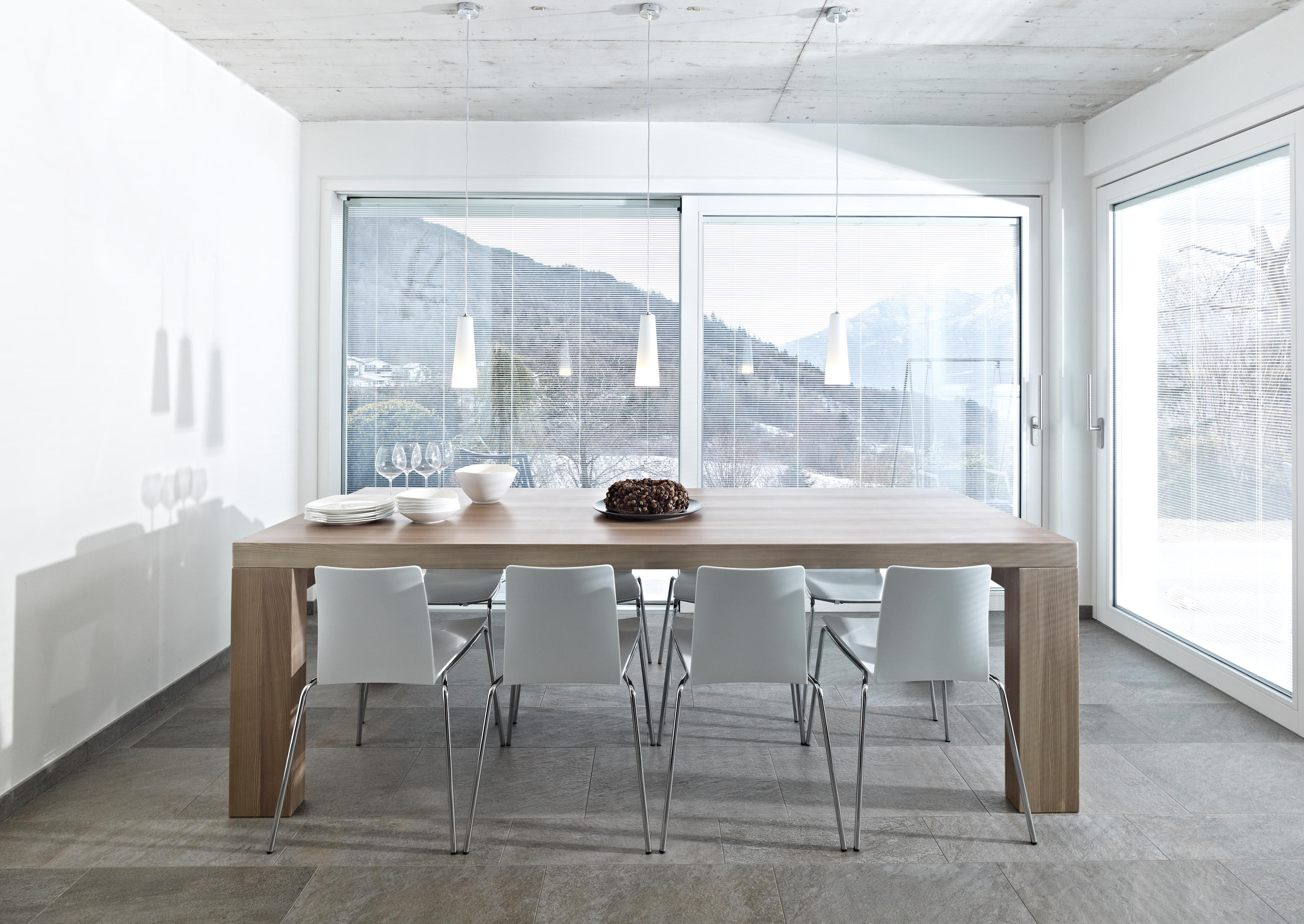 Dining Room Table With Linear Rails