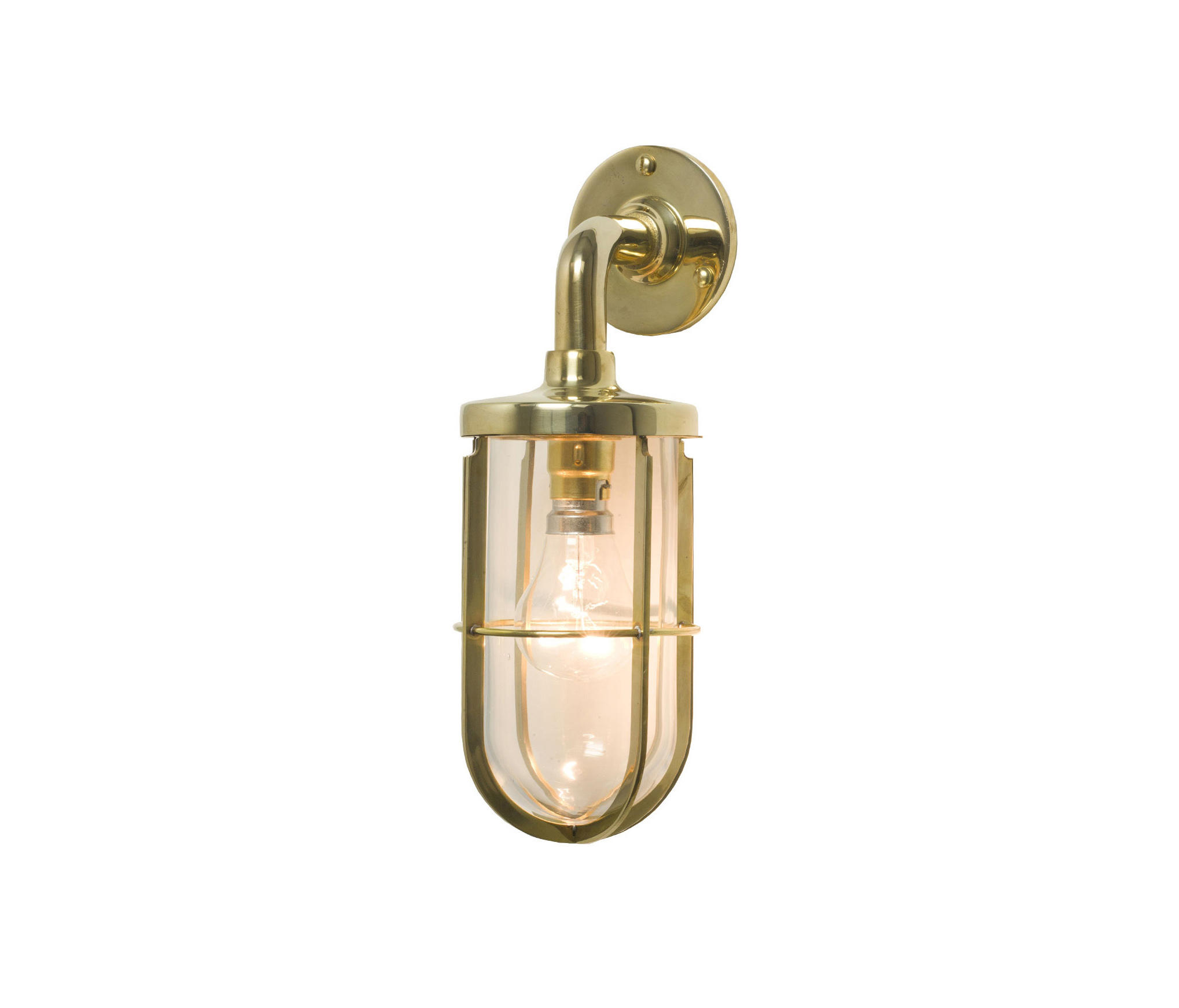 7207 Weatherproof Ship's Well Glass, Polished Brass, Clear Glass