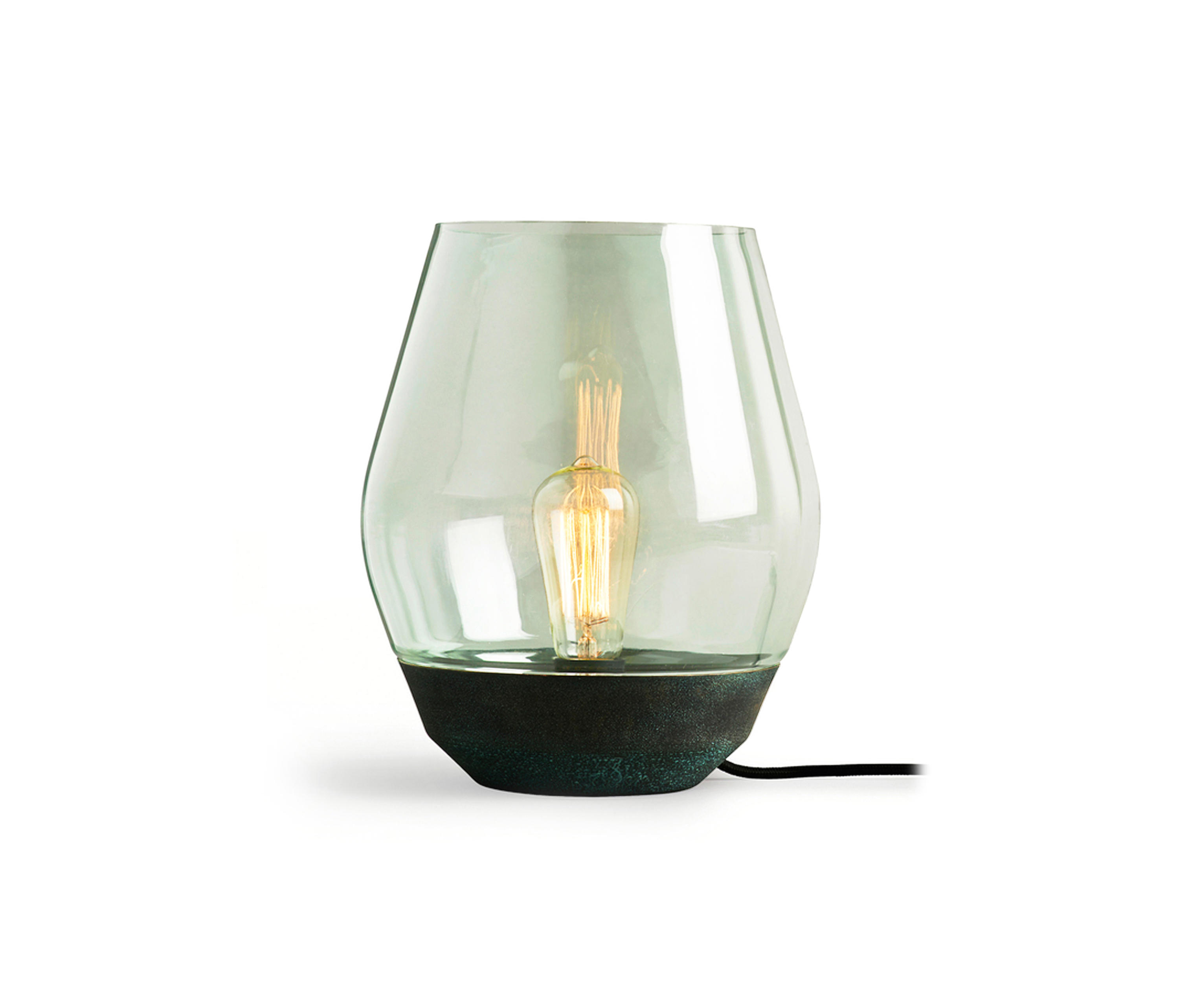 green glass table lamp