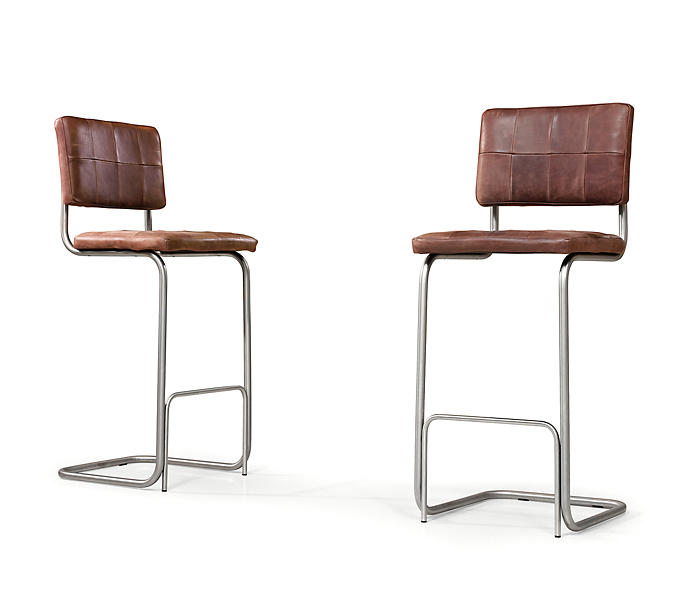 Nelson Brushed Stainless Steel Barstool without Arms Architonic